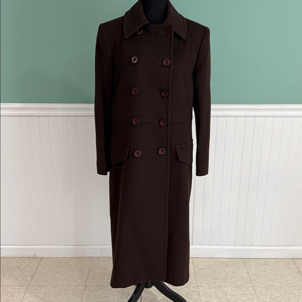 Perfect Vintage Christian Dior Chocolate Double-Breasted Pea Coat Women’s size 6